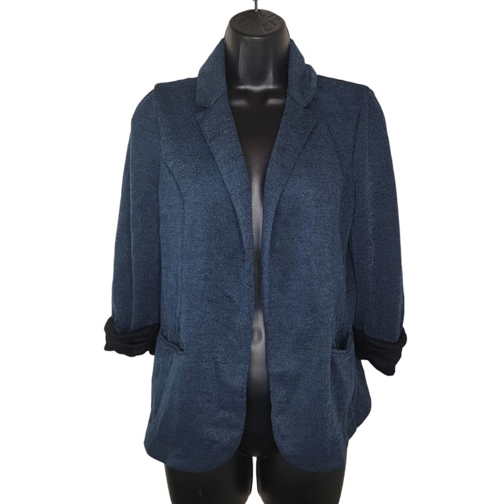 Skies are Blue Stitch Fix Blue Open Front Blazer Jacket Medium